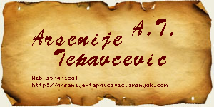 Arsenije Tepavčević vizit kartica